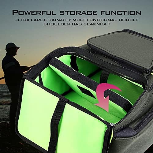 Fishing Bag Large Storage Water-Resistant Tackle Bag Large Saltwater Resistant  Fishing Tackle Backpack with 4